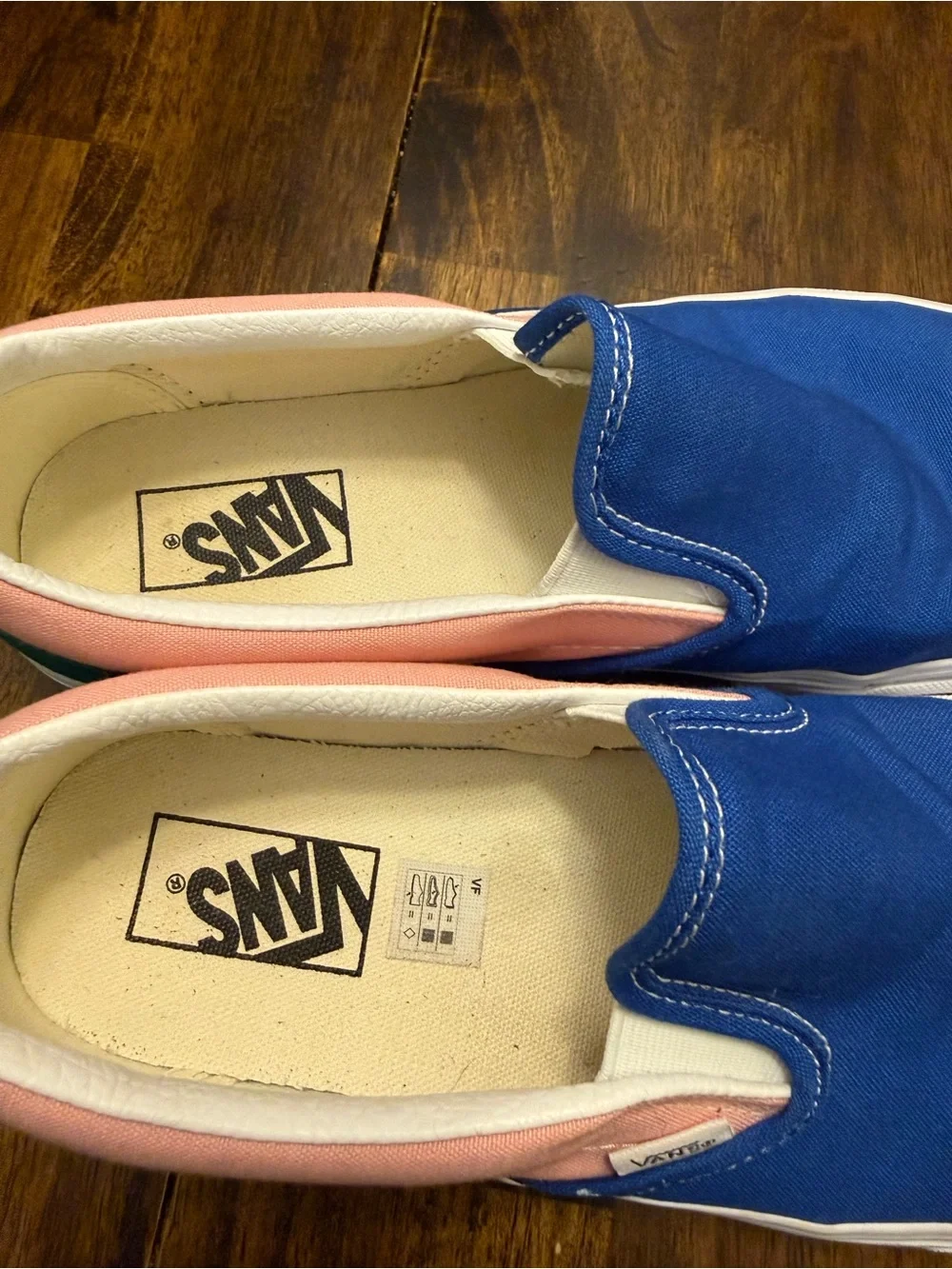 Vans Slip-On old school Canvas Sneakers in Royal Blue, Pink & Teal